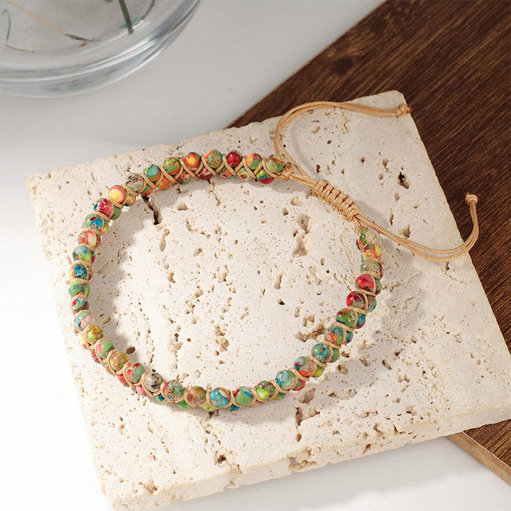 Bracelet Olivenorma ajustable à cordon, tissé à la main et orné de perles - image 13