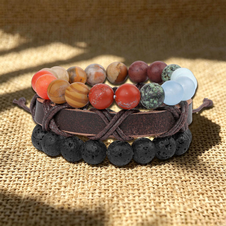 Bracelet ethnique bohème empilable multicouche Olivenorma fait main - image 1