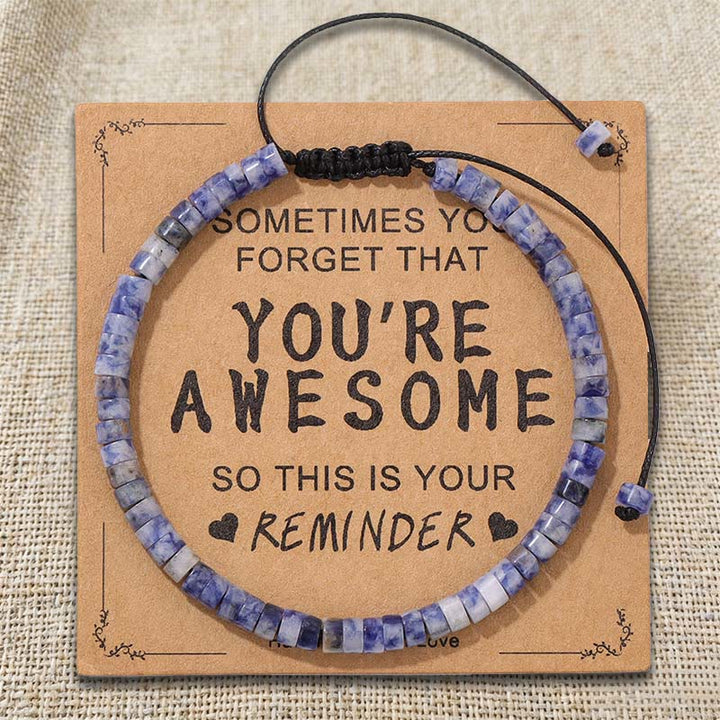 Olivenorma - Rappel inspirant : TU ES GÉNIALE - Bracelet ajustable fait main en perles - Sodalite - image 17
