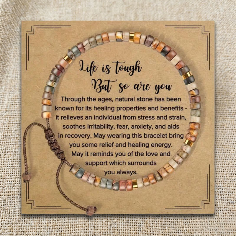 Olivenorma - Rappel inspirant : TU ES GÉNIALE - Bracelet ajustable fait main en perles - Pierre naturelle - image 23