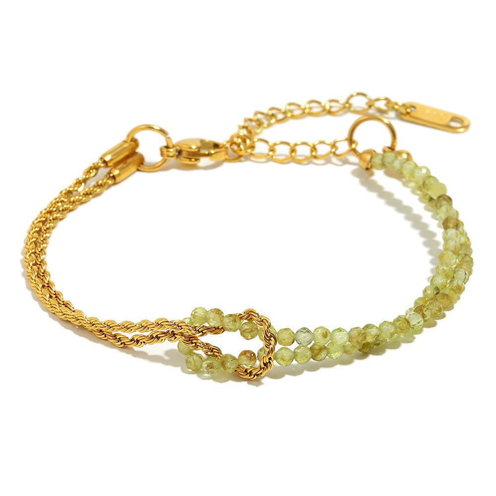 Bracelet à perles Olivenorma à chaîne double couche et rallonge ajustable - Péridot - image 14