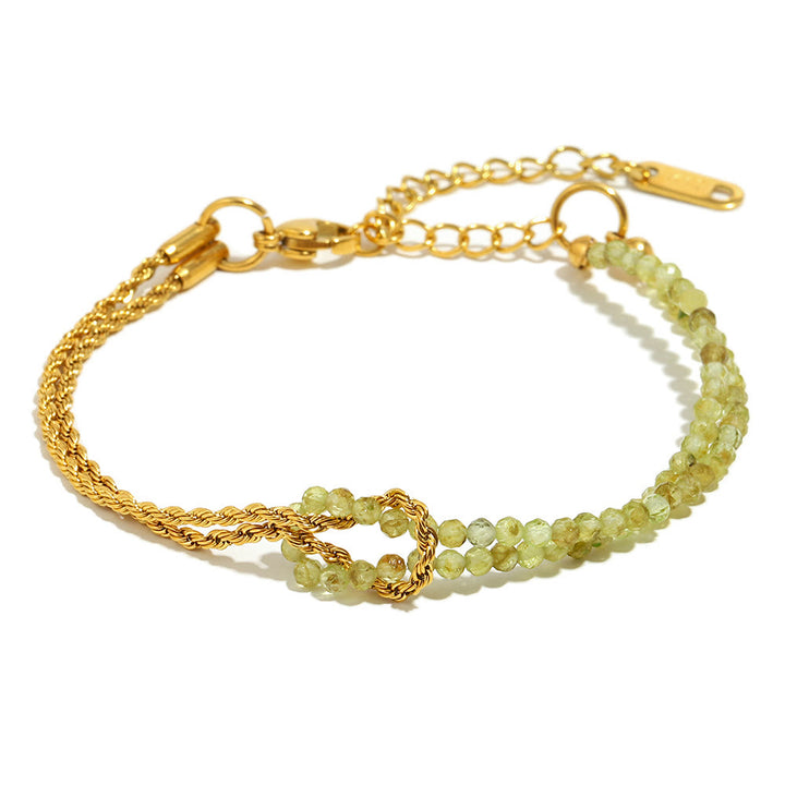 Bracelet à perles Olivenorma à chaîne double couche et rallonge ajustable - Péridot - image 14