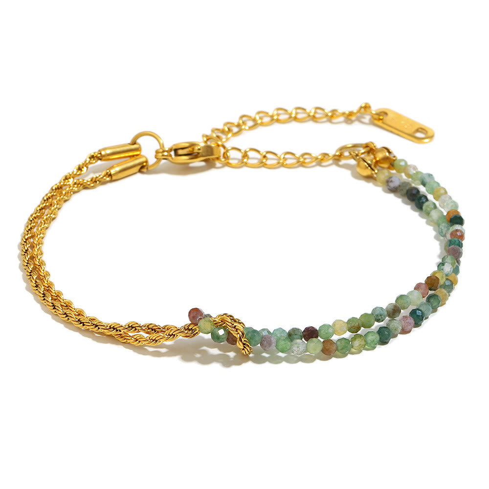 Bracelet à perles Olivenorma à chaîne double couche et rallonge ajustable - Tourmaline multicolore - image 1