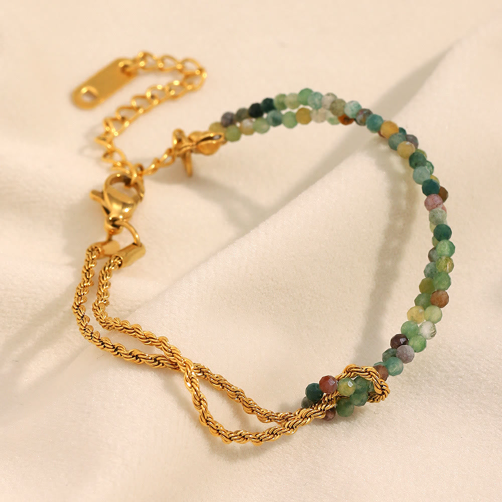 Bracelet à perles Olivenorma à chaîne double couche et rallonge ajustable - image 0