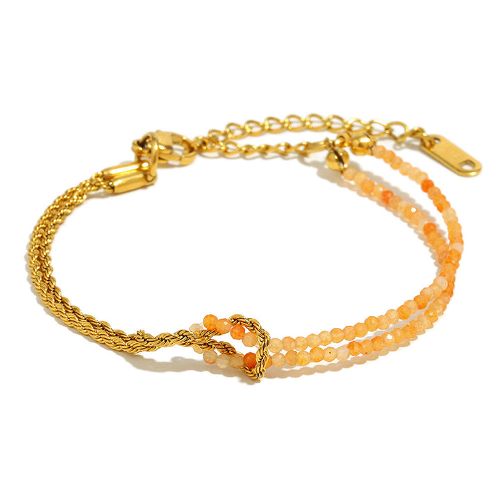 Bracelet à perles Olivenorma à chaîne double couche et rallonge ajustable - Citrine - image 6
