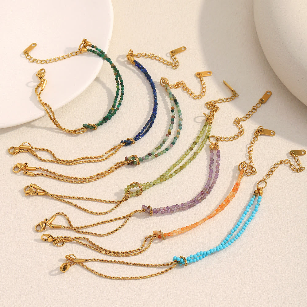 Bracelet à perles Olivenorma à chaîne double couche et rallonge ajustable - image 18
