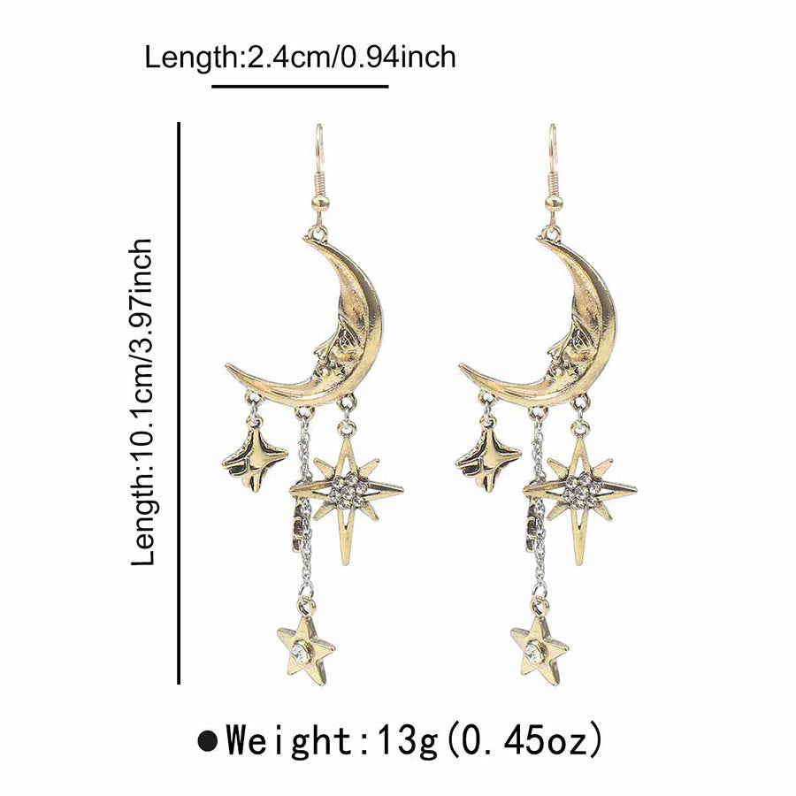 Boucles d'oreilles pendantes Olivenorma Boho Sun Face Célestic Star Moon - image 11
