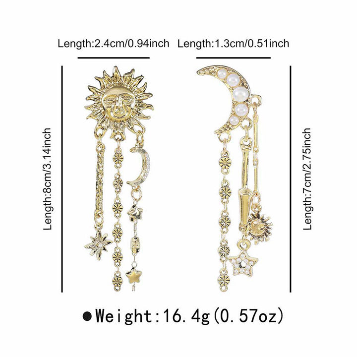 Boucles d'oreilles pendantes Olivenorma Boho Sun Face Célestic Star Moon - image 5