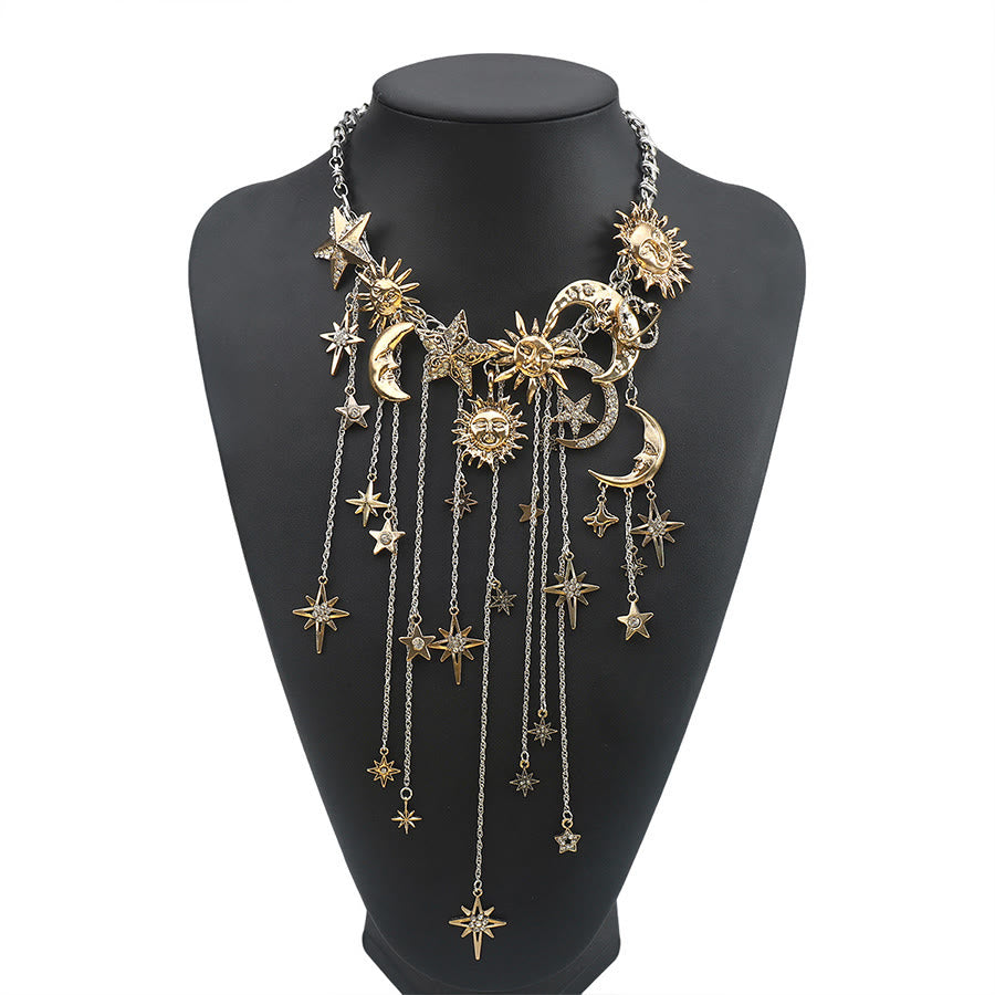 Boucles d'oreilles pendantes Olivenorma Boho Sun Face Célestic Star Moon - Collier - image 13