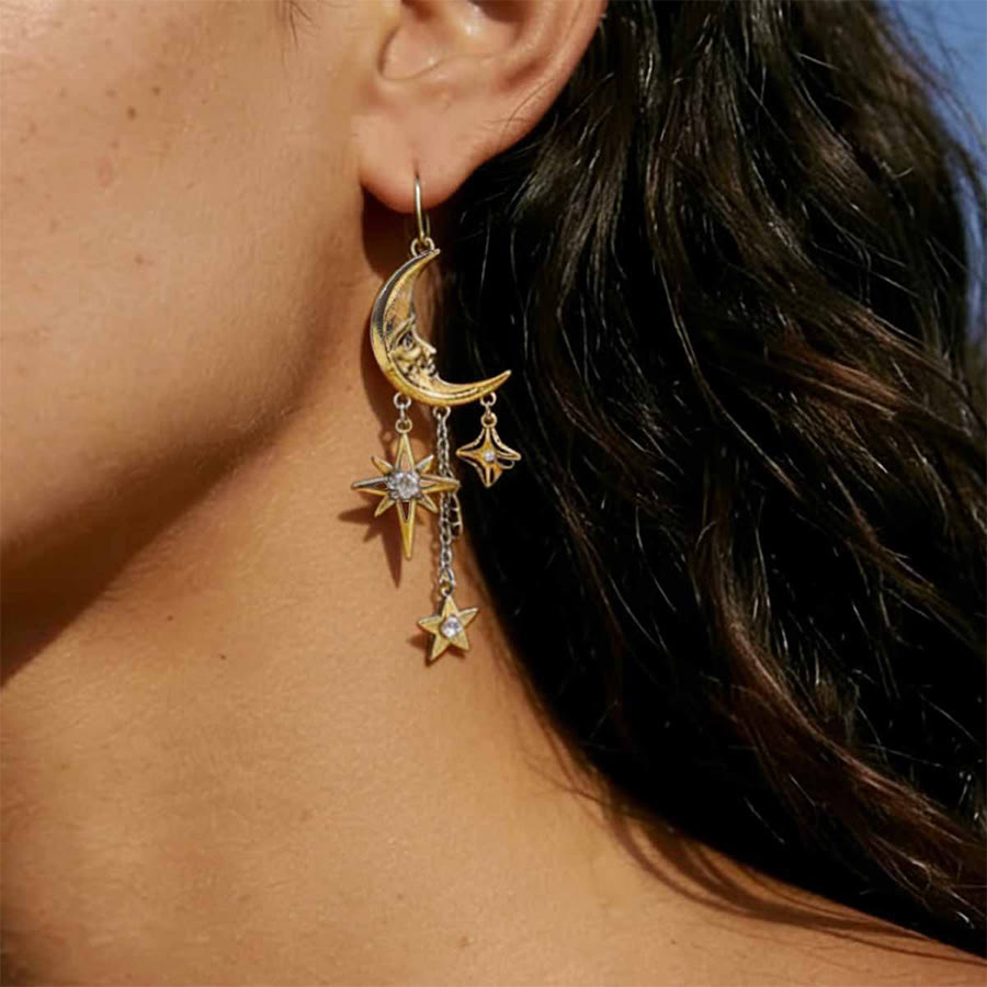 Boucles d'oreilles pendantes Olivenorma Boho Sun Face Célestic Star Moon - image 7