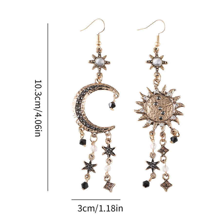 Boucles d'oreilles pendantes Olivenorma style bohème vintage céleste soleil lune étoile - image 4