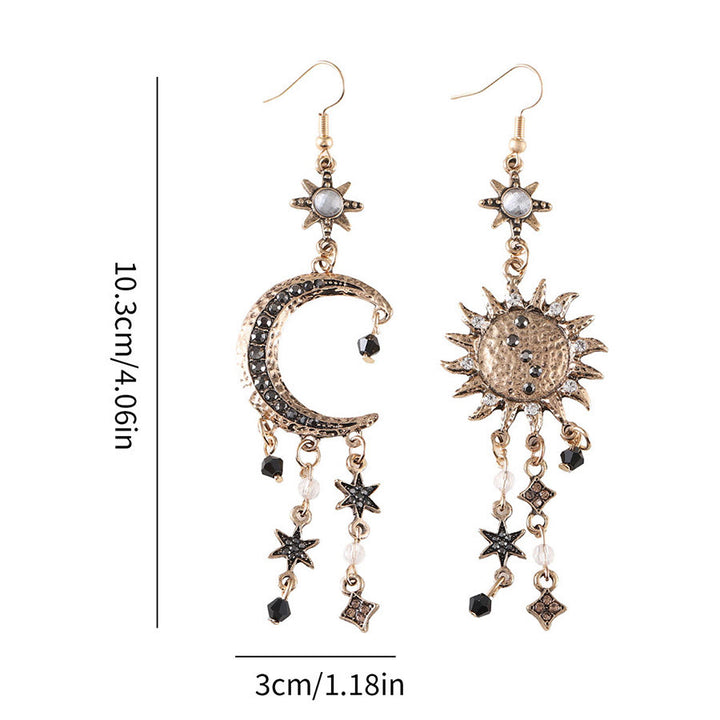 Boucles d'oreilles pendantes Olivenorma style bohème vintage céleste soleil lune étoile - image 4