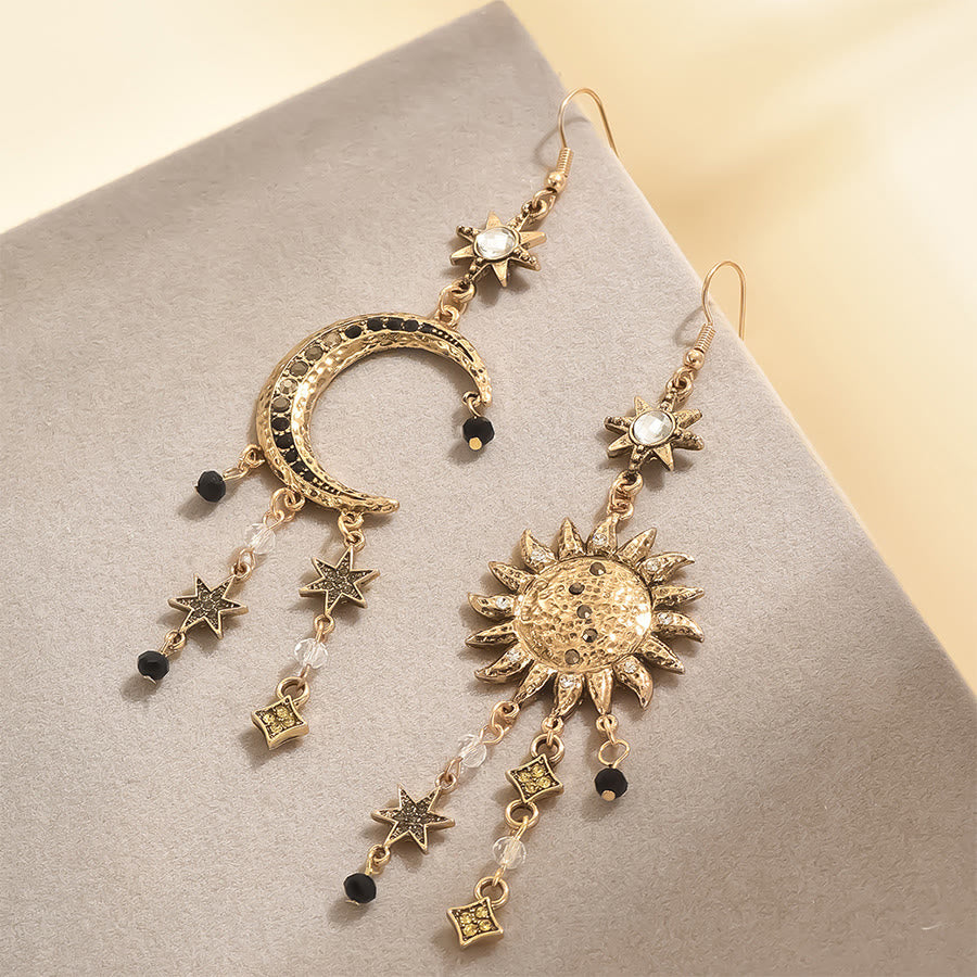 Boucles d'oreilles pendantes Olivenorma style bohème vintage céleste soleil lune étoile - image 6