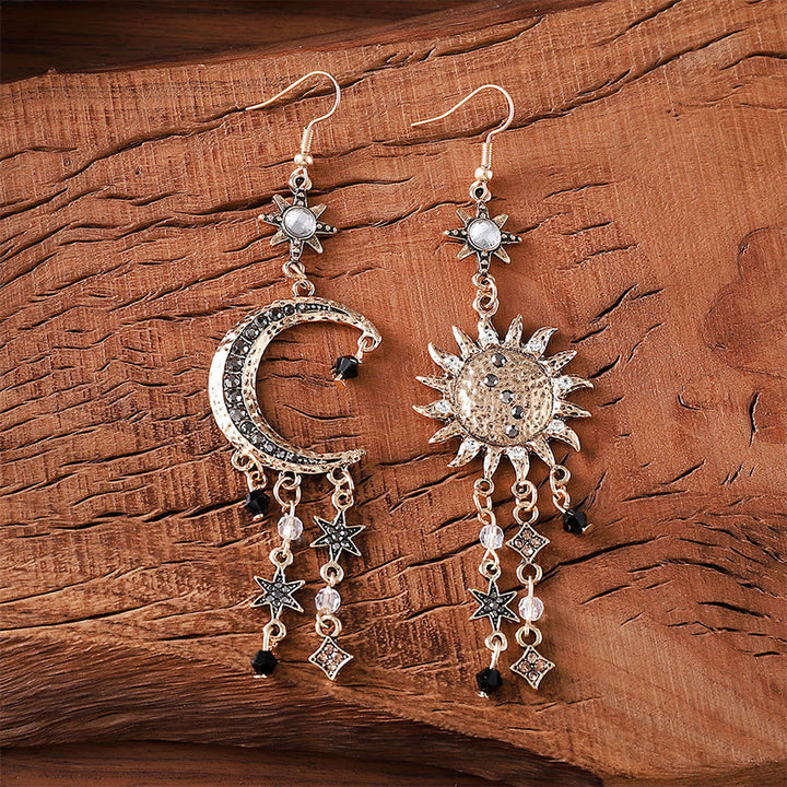 Boucles d'oreilles pendantes Olivenorma style bohème vintage céleste soleil lune étoile - image 2