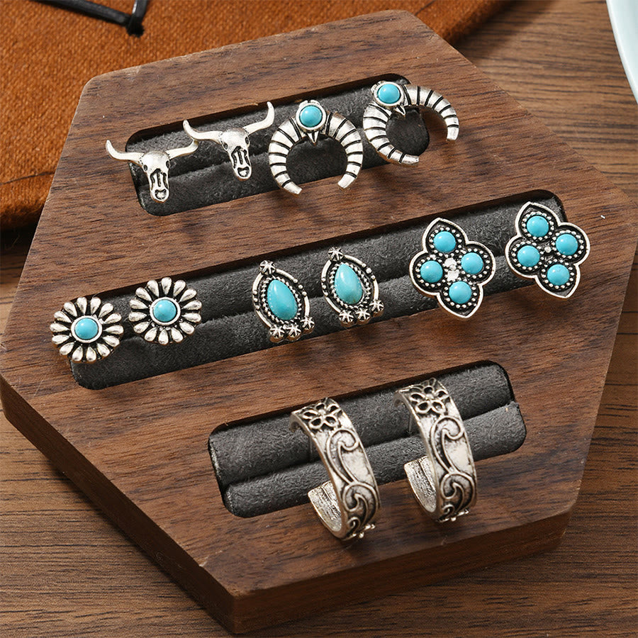 Boucles d'oreilles Olivenorma bohèmes à motifs multiples du Sud-Ouest, empilables - Cerceau et grappe - image 18