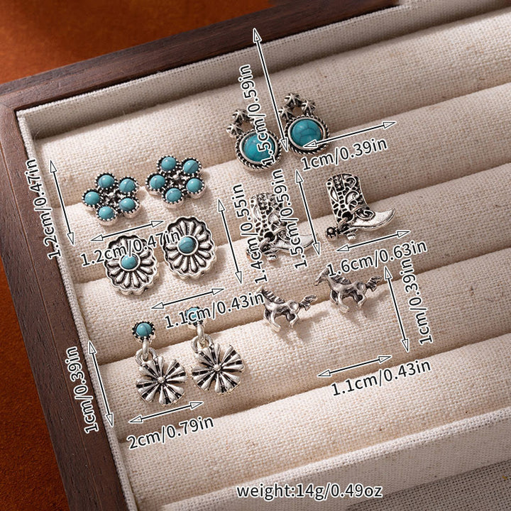 Boucles d'oreilles Olivenorma western bohème floral et cowboy à motifs variés - image 1