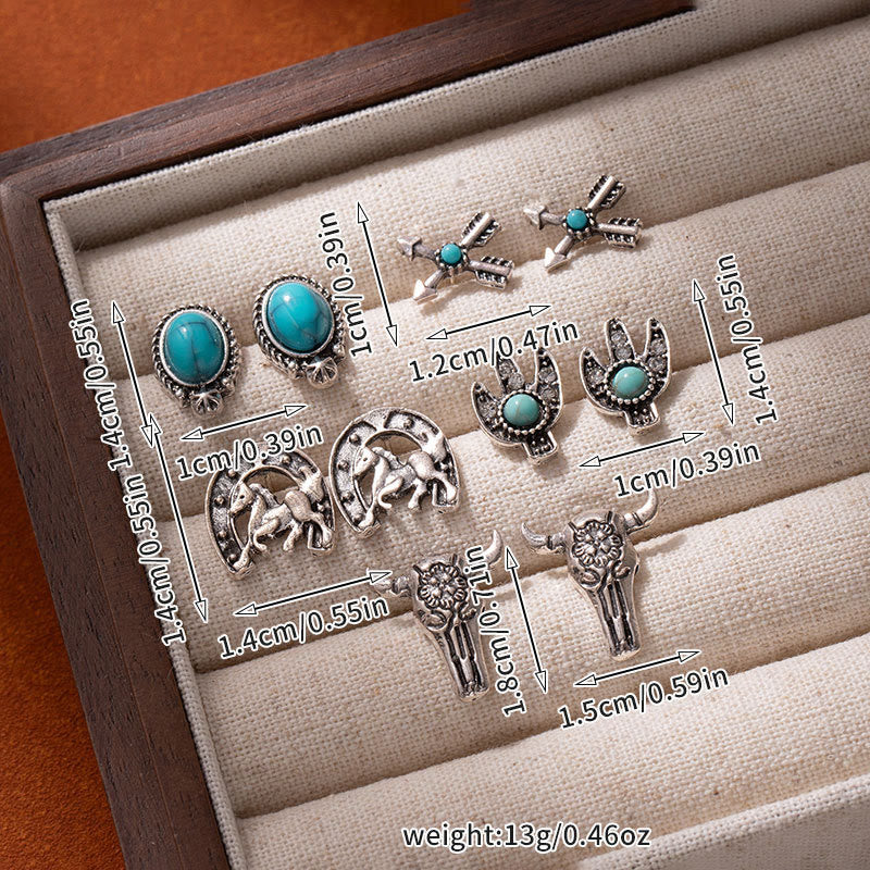 Boucles d'oreilles Olivenorma western bohème floral et cowboy à motifs variés - image 3