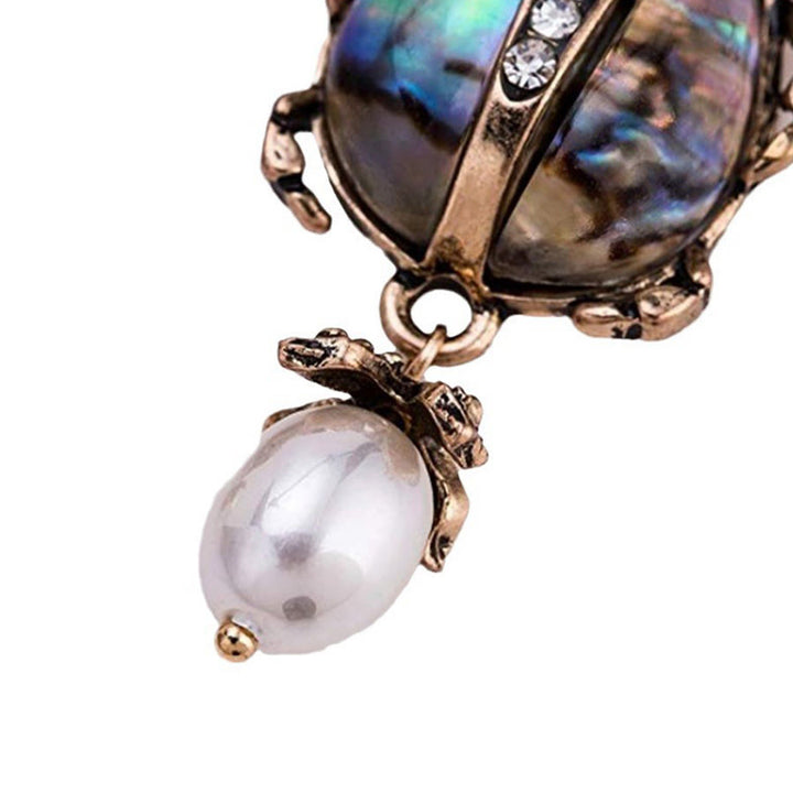 Boucles d'oreilles pendantes Olivenorma Vintage Star & Beetle Pearl. - image 5