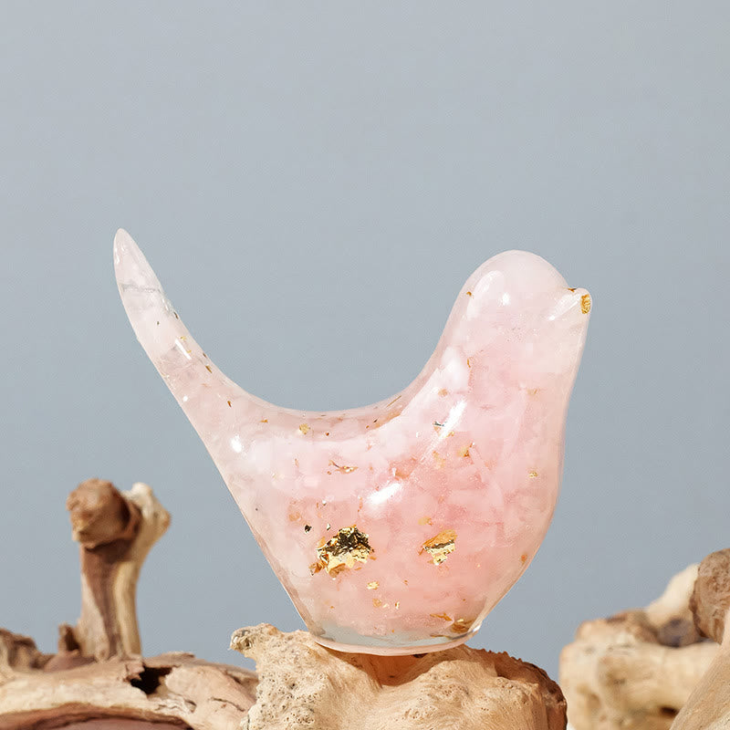 Sculpture d'oiseau en cristal naturel Olivenorma Décoration en pierres précieuses - Quartz rose - Grand format : 7,5 x 6 cm - image 67