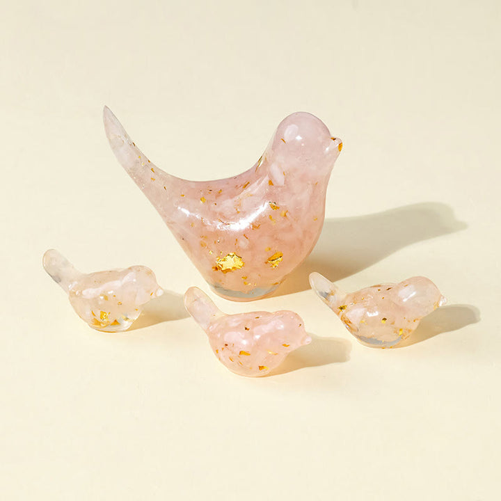 Sculpture d'oiseau en cristal naturel Olivenorma Décoration en pierres précieuses - Quartz rose - [Ensemble de cristaux] 1 grand cristal + 3 petits - image 68