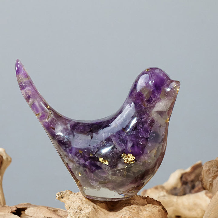 Sculpture d'oiseau en cristal naturel Olivenorma Décoration en pierres précieuses - Améthyste - Grand format : 7,5 x 6 cm - image 60