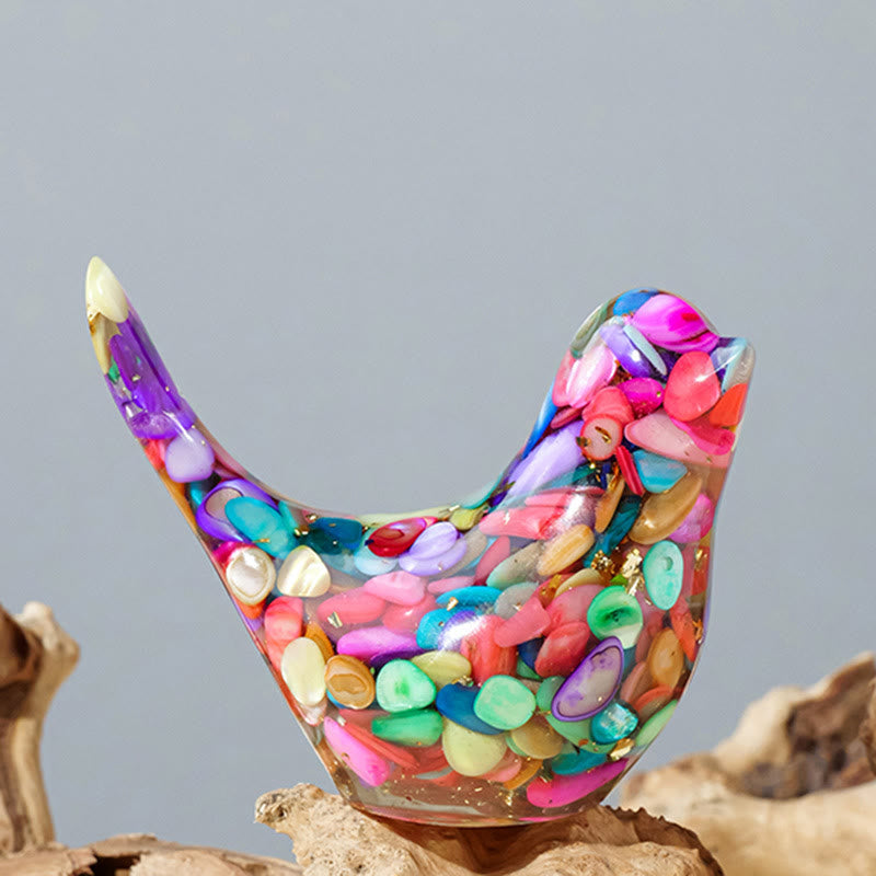 Sculpture d'oiseau en cristal naturel Olivenorma Décoration en pierres précieuses - Nacre arc-en-ciel - Grand format : 7,5 x 6 cm - image 64
