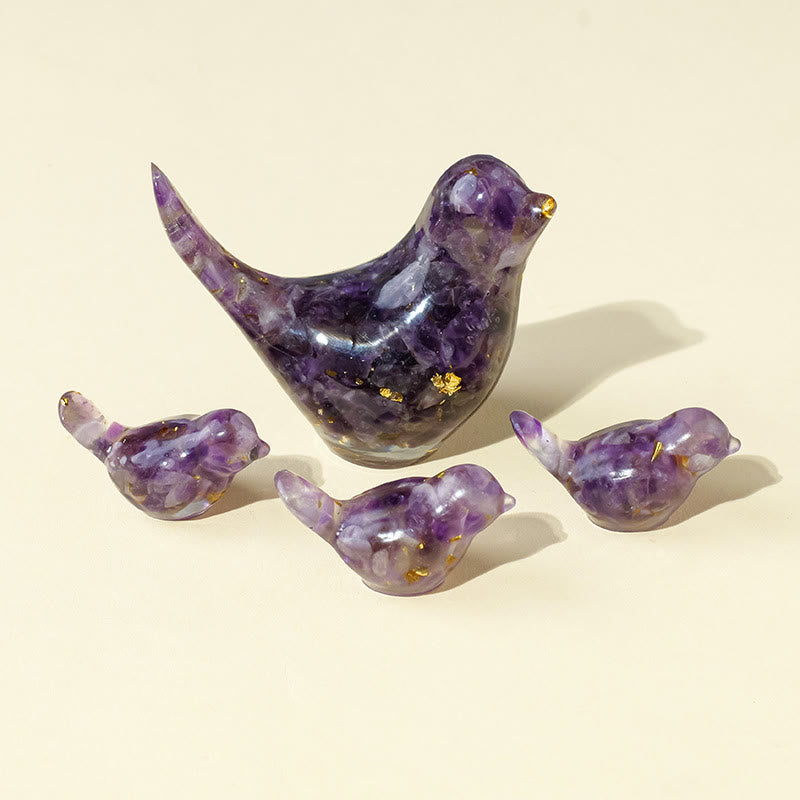 Sculpture d'oiseau en cristal naturel Olivenorma Décoration en pierres précieuses - Améthyste - [Ensemble de cristaux] 1 grand cristal + 3 petits - image 61