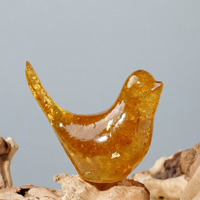 Sculpture d'oiseau en cristal naturel Olivenorma Décoration en pierres précieuses - Quartz citron - Grand format : 7,5 x 6 cm - image 62