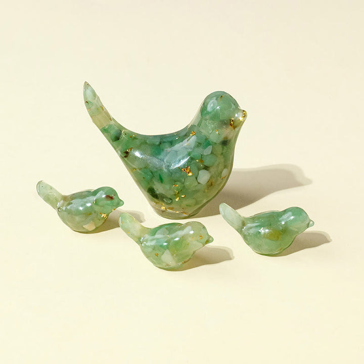 Sculpture d'oiseau en cristal naturel Olivenorma Décoration en pierres précieuses - Aventurine verte - [Ensemble de cristaux] 1 grand cristal + 3 petits - image 71