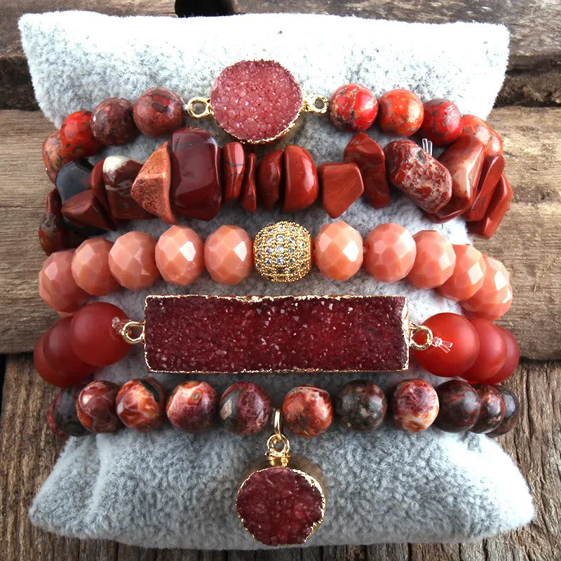 Ensemble de 5 bracelets Olivenorma The Ultimate Calm & Destress - Jaspe rouge - image 16