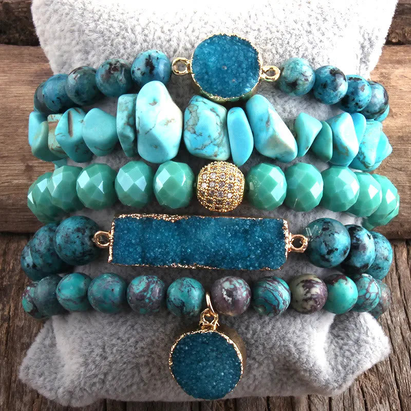 Ensemble de 5 bracelets Olivenorma The Ultimate Calm & Destress - Turquoise - image 10