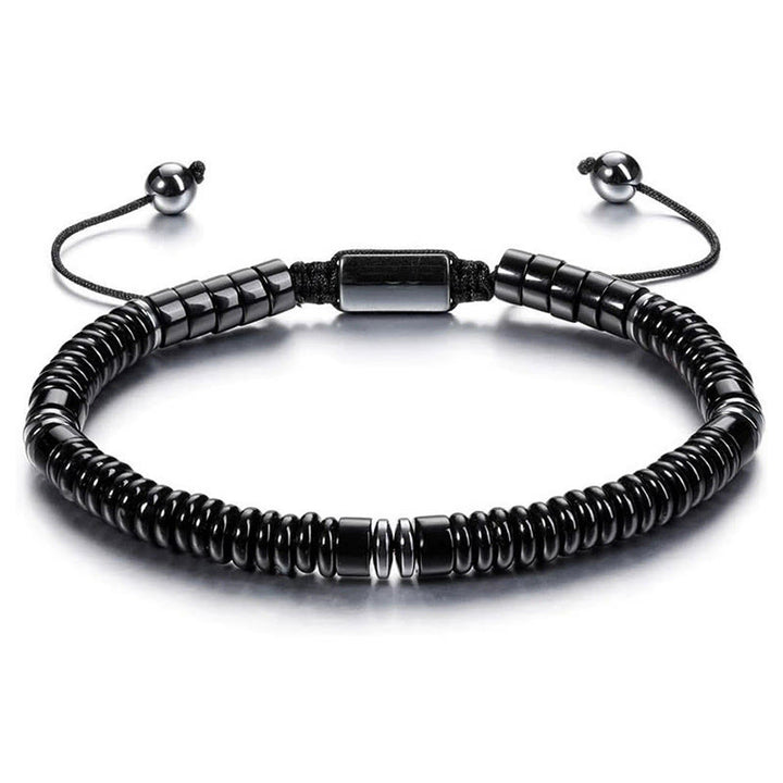 Bracelet ajustable Olivenorma Artisan à perles multi-pierres et nœud coulissant - Obsidienne - image 13