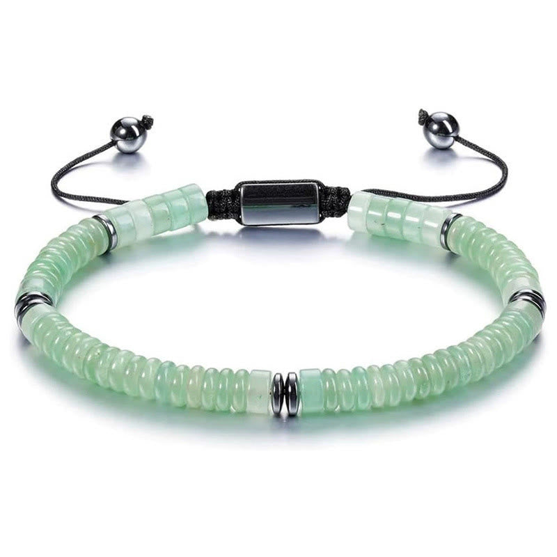 Bracelet ajustable Olivenorma Artisan à perles multi-pierres et nœud coulissant - Aventurine verte - image 5