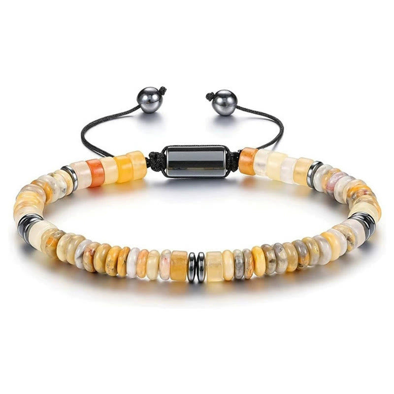 Bracelet ajustable Olivenorma Artisan à perles multi-pierres et nœud coulissant - Citrine - image 7
