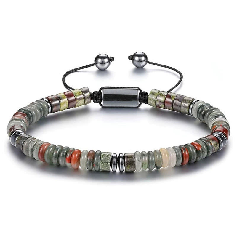 Bracelet ajustable Olivenorma Artisan à perles multi-pierres et nœud coulissant - Pierre naturelle - image 0