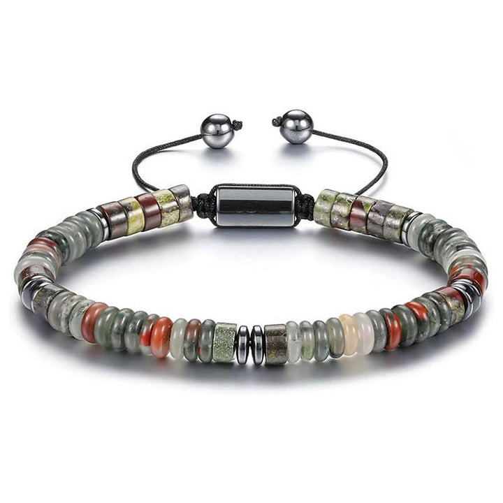 Bracelet ajustable Olivenorma Artisan à perles multi-pierres et nœud coulissant - Pierre naturelle - image 0