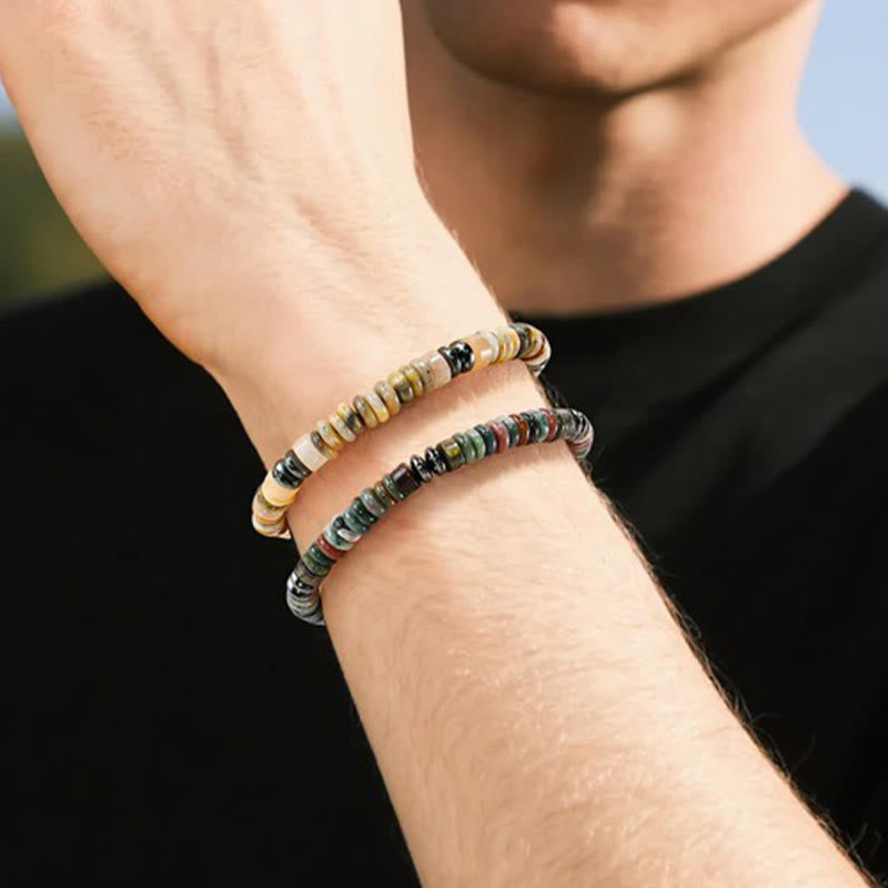 Bracelet ajustable Olivenorma Artisan à perles multi-pierres et nœud coulissant - image 11