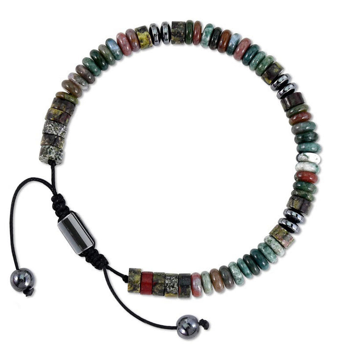 Bracelet ajustable Olivenorma Artisan à perles multi-pierres et nœud coulissant - image 2