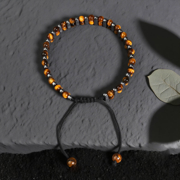 Bracelet Olivenorma en hématite et pierre œil de tigre naturelle à double rangée de perles - image 7