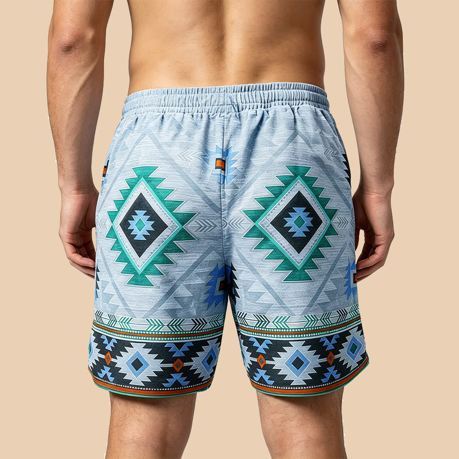 Pantalon court décontracté pour homme Olivenorma à motif géométrique tribal vintage - image 8