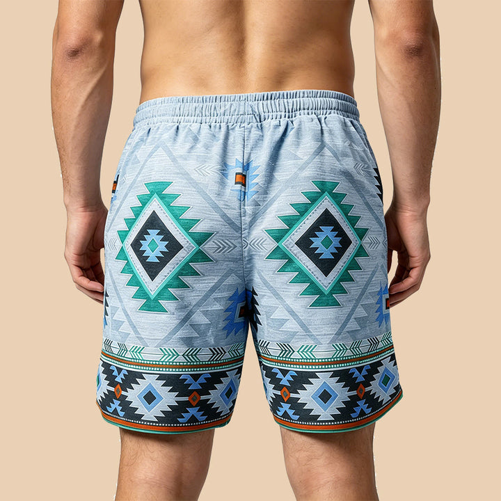 Pantalon court décontracté pour homme Olivenorma à motif géométrique tribal vintage - image 8