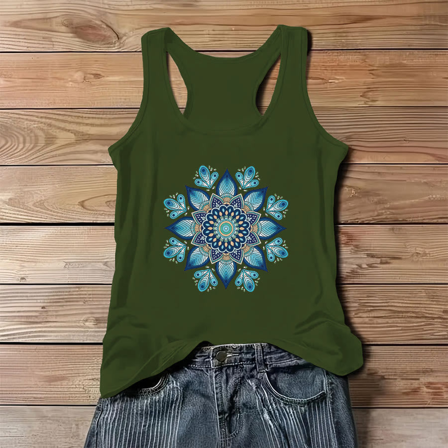 Débardeur femme Olivenorma à imprimé floral et phase de lune mystique - Vert - 3XL - image 8