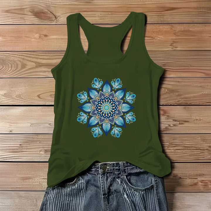 Débardeur femme Olivenorma à imprimé floral et phase de lune mystique - Vert - 3XL - image 8