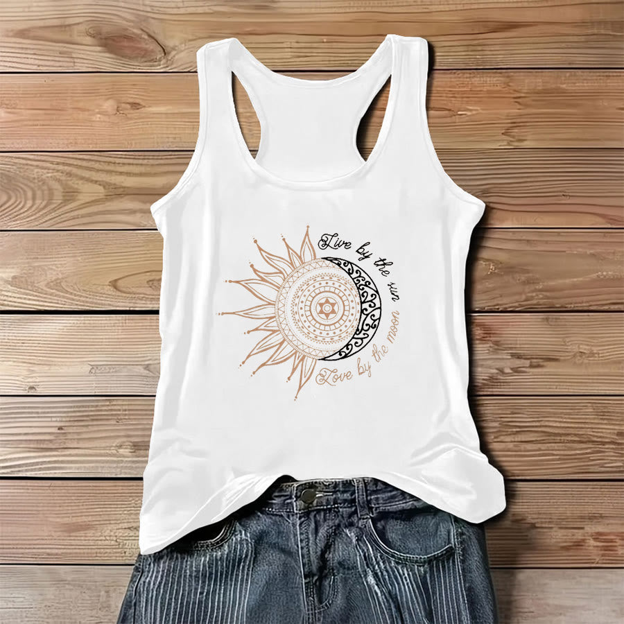 Débardeur femme Olivenorma à imprimé graphique avec slogan spirituel soleil et lune - Blanc - 3XL - image 4