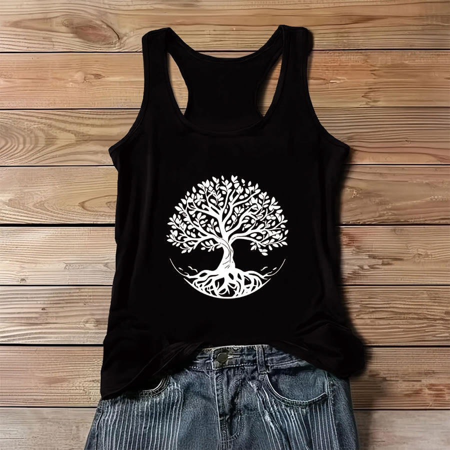 Débardeur Olivenorma Bohemian Tree of Life Graphic pour femme - Noir - 3XL - image 2