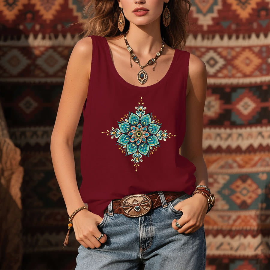 Débardeur Olivenorma Boho Mandala à imprimé ornemental pour femme - image 9