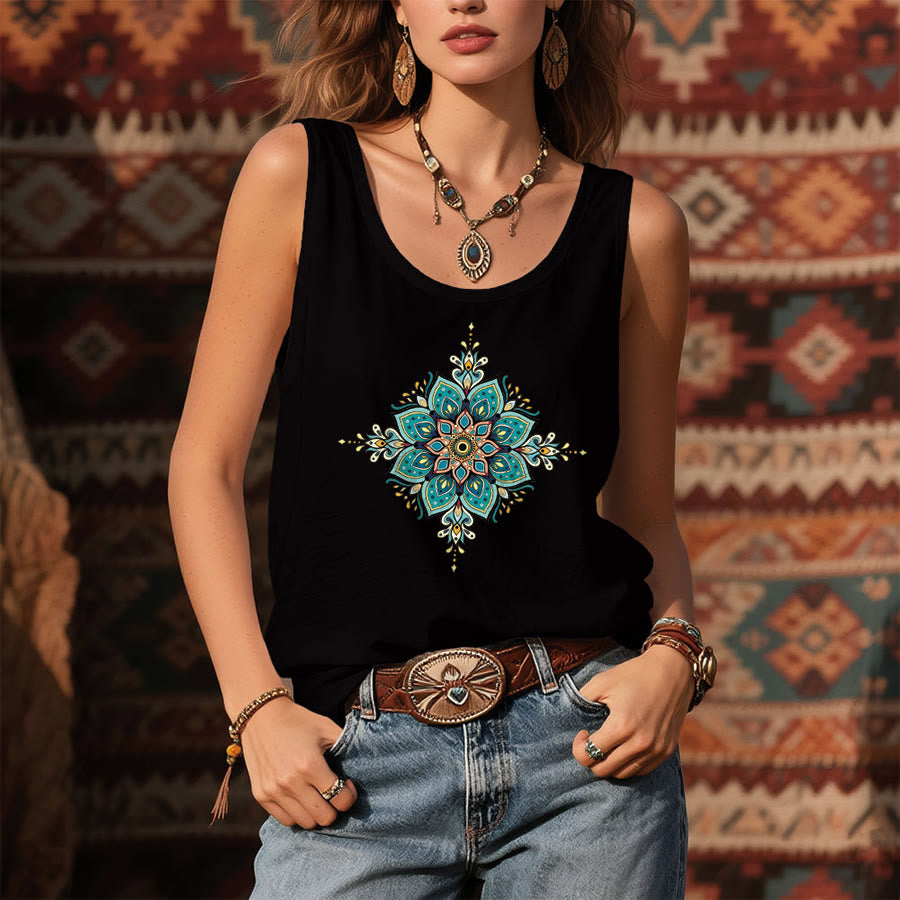 Débardeur Olivenorma Boho Mandala à imprimé ornemental pour femme - image 3