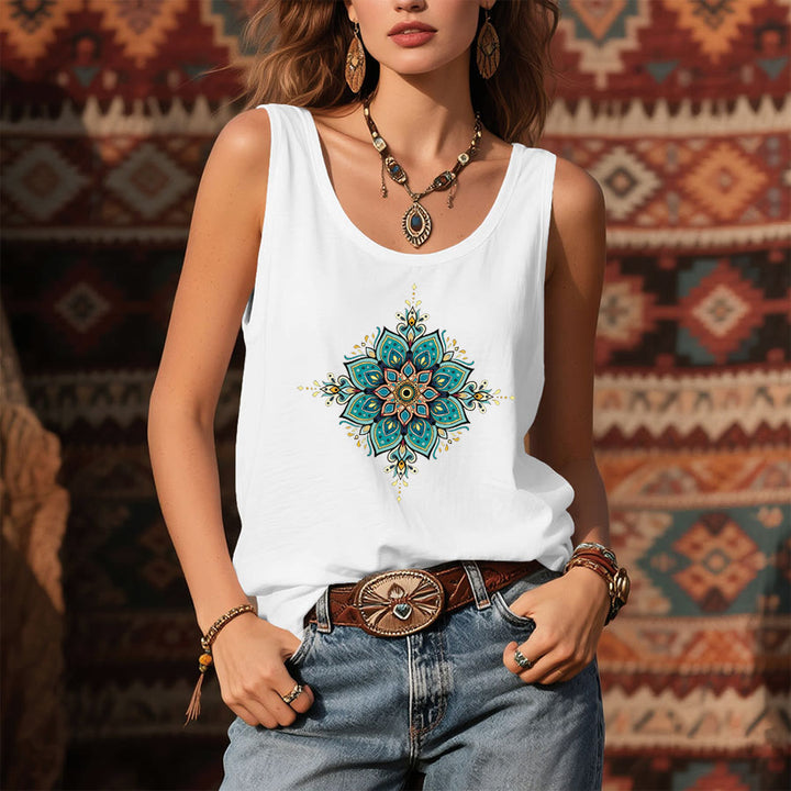 Débardeur Olivenorma Boho Mandala à imprimé ornemental pour femme - image 5