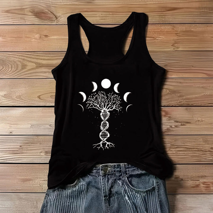 Débardeur femme Olivenorma à imprimé graphique Arbre de Vie et Phases de la Lune - Noir - 3XL - image 0
