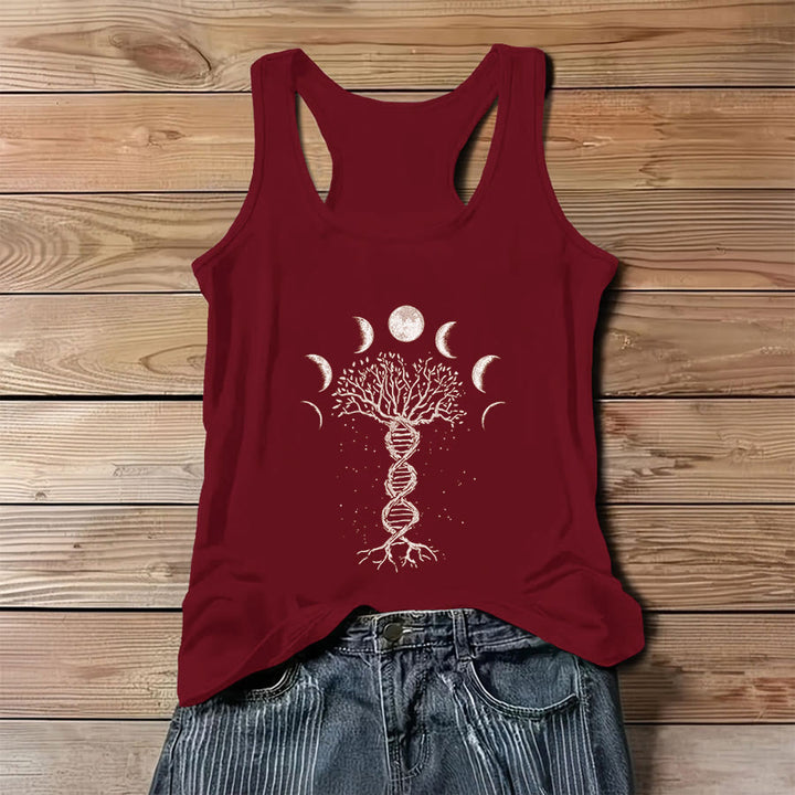 Débardeur femme Olivenorma à imprimé graphique Arbre de Vie et Phases de la Lune - Rouge - 3XL - image 6
